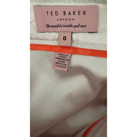 Women's Ted Baker Skirt Beige/Blue Paisley Print Size 0 - Picture 5 of 6